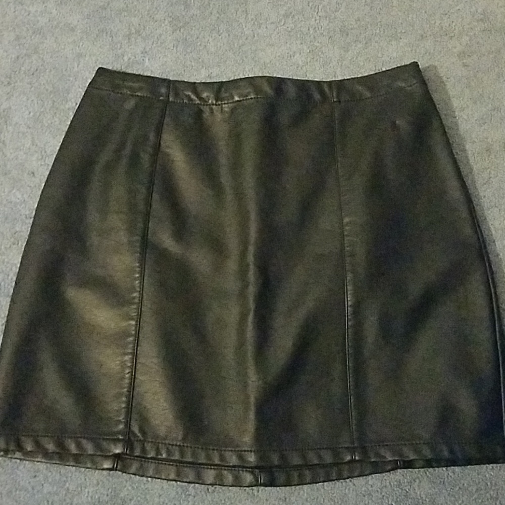Black Leather Mini Skirt